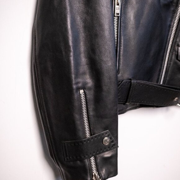 Maje black cropped leather jacket size 38 (US size: Medium) - Picture 4 of 5